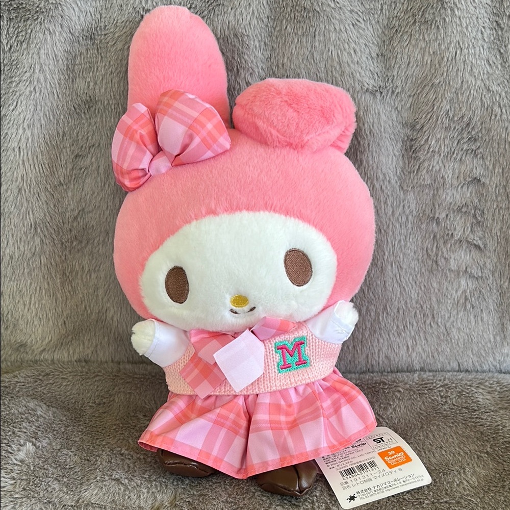 Sanrio Pink and White My Melody Uniform Plush Stuffed Animal